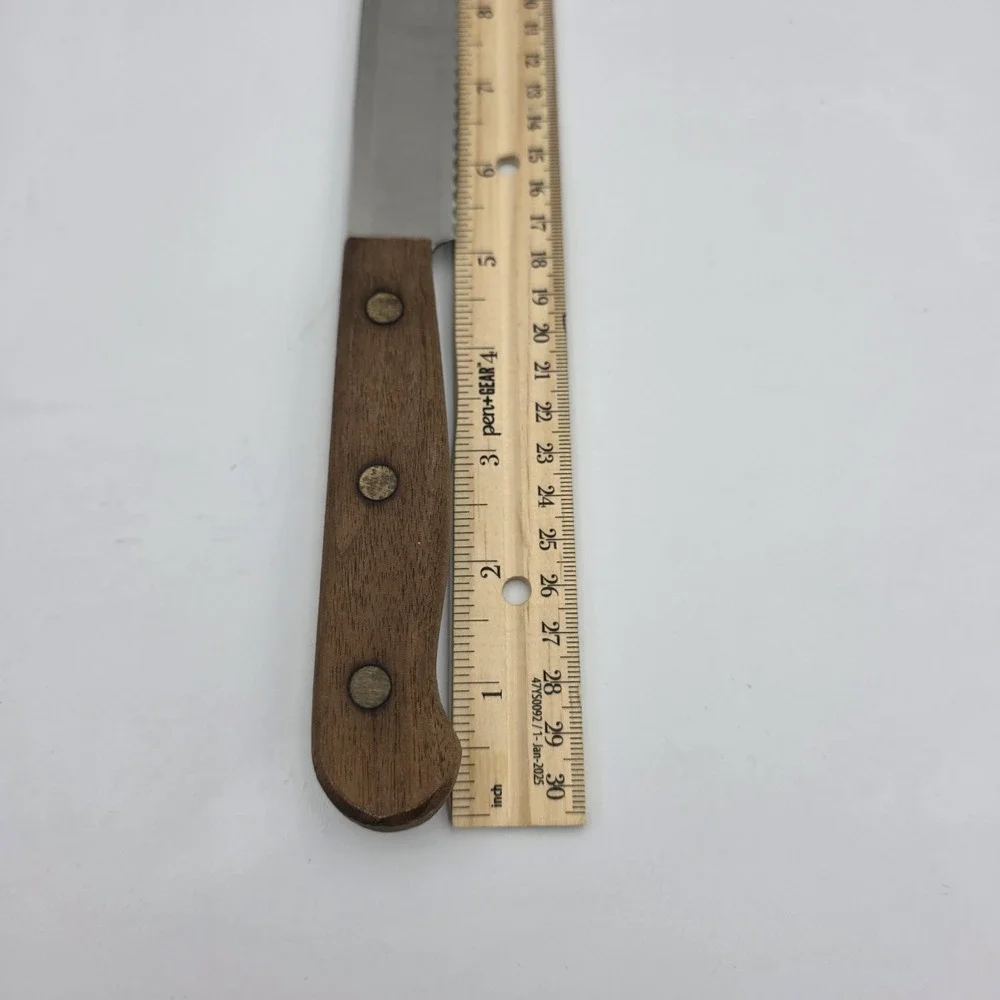 Vintage Chicago Cutlery Wood Handle BT10 Serrared Bread Knife Kitchen 10